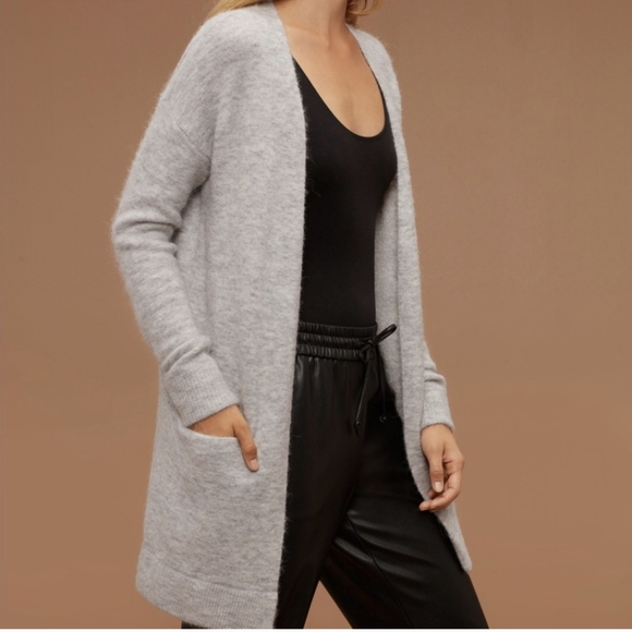 Aritzia Wilfred Aronson Grey Wool/ Mohair Cardigan - Picture 1 of 10